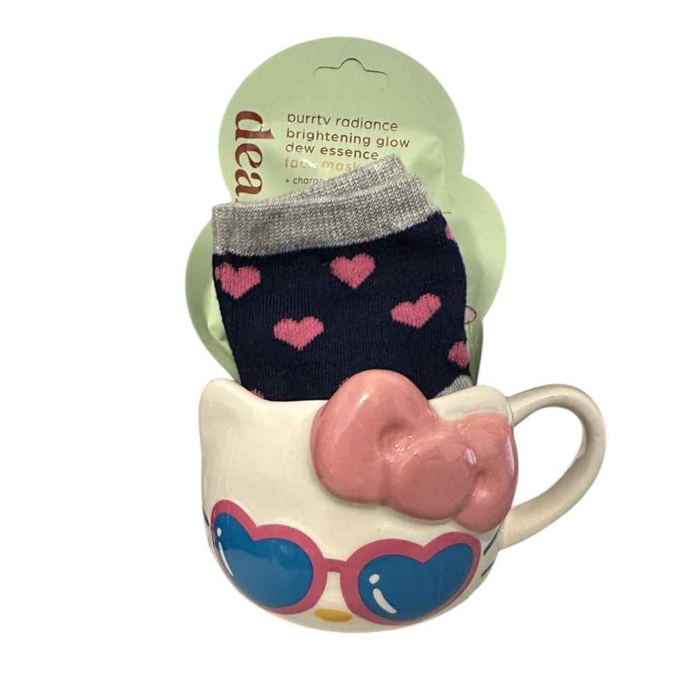 Hello Kitty Mug with Pink Bow and Blue Sunglasses